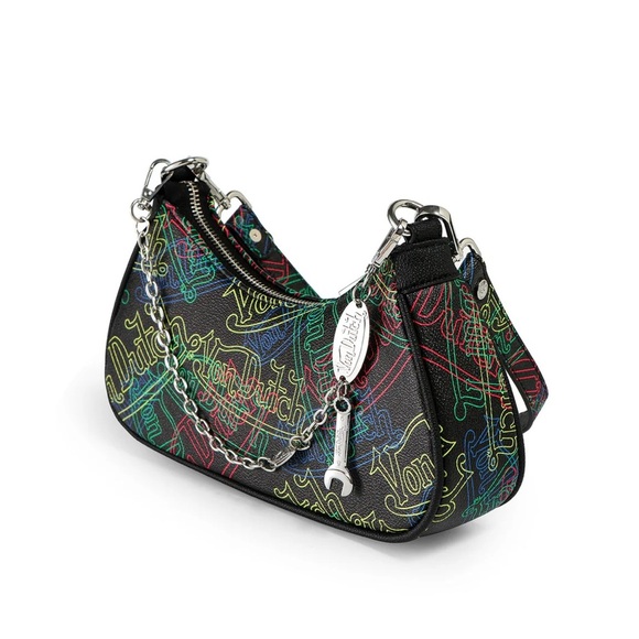 Von Dutch | “Neon Logo” Shoulder Bag & Removable Iconic Wrench Charm - Picture 9 of 9